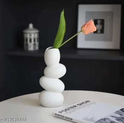 White Ceramic Pebble Vase