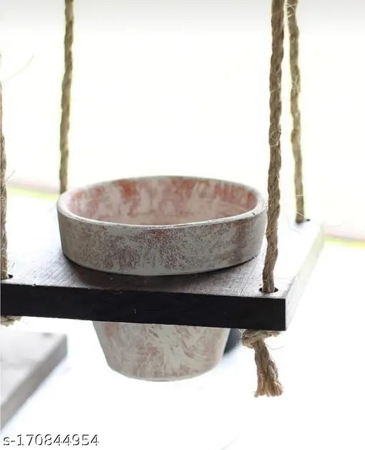 Wooden Planter Hanger for Balcony, Garden, Outdoor, Indoor, and Living Room | Decorative Hanging Flower Pot for Home Decor