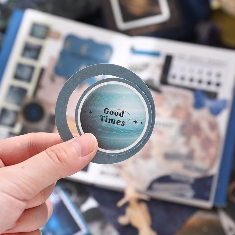 346 Pcs Black Space Cosmos Set with A6 Grid Notebook