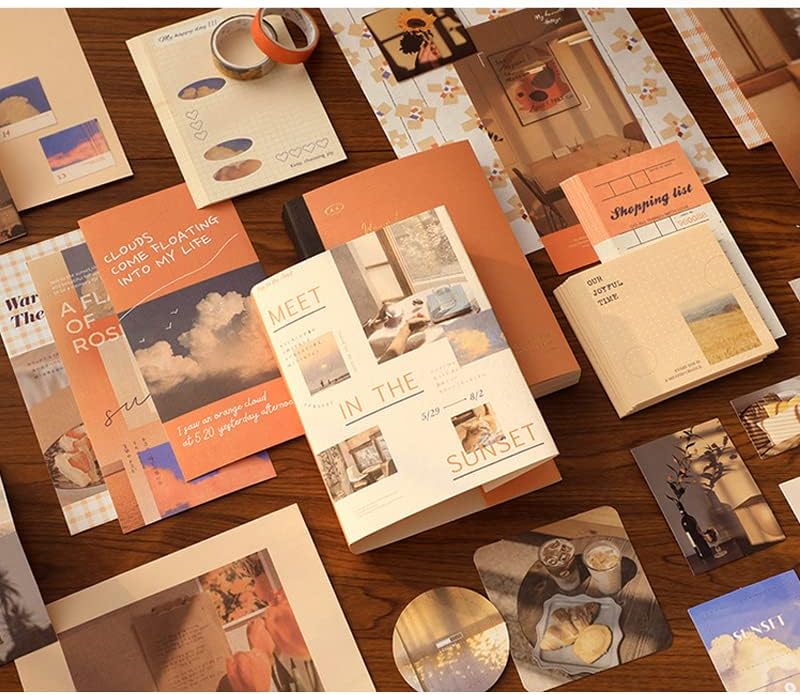 346 Pcs Paper Junk Journal & Scrapbook Kit – Until Sunset (Orange)