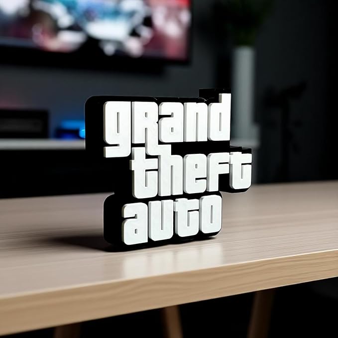 3D GTA Game Theme Logo Table Top