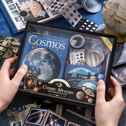 346 Pcs Black Space Cosmos Set with A6 Grid Notebook