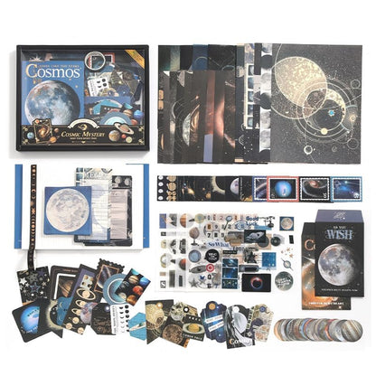 346 Pcs Black Space Cosmos Set with A6 Grid Notebook