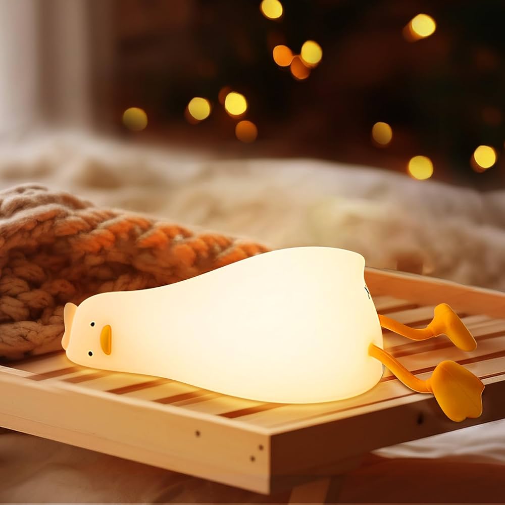Korean night lamp lazy duck lying on a decorative piece