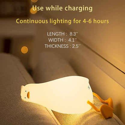 Korean night lamp lazy duck with dimensions and features