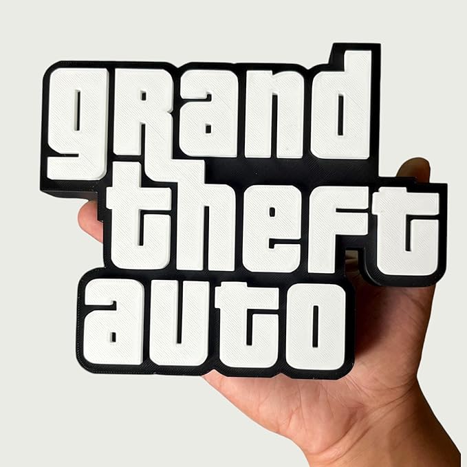 3D GTA Game Theme Logo Table Top