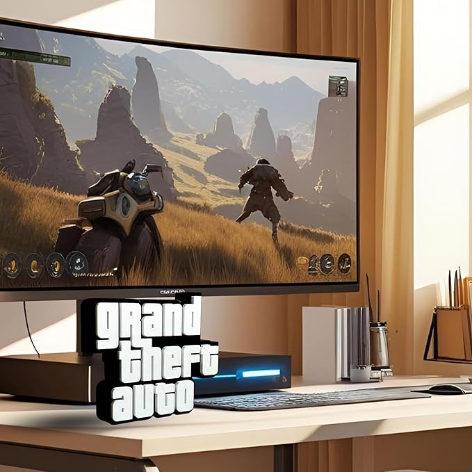 3D GTA Game Theme Logo Table Top