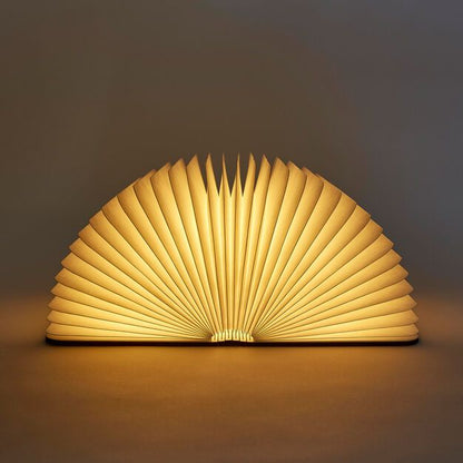 Folding Book Wooden  Lamp 12"