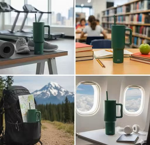 1200 ML Stainless Steel Tumbler with Handle & Straw