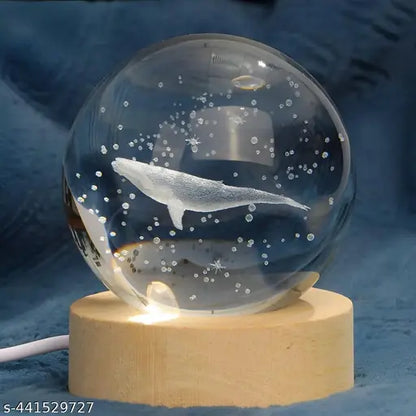 3D Crystal Light Whale