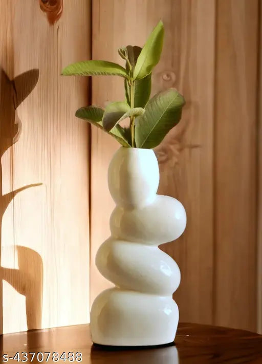 White Ceramic Pebble Vase