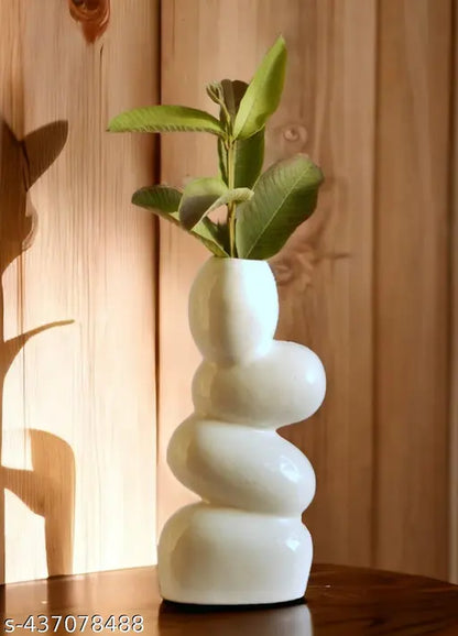 White Ceramic Pebble Vase